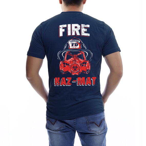 Fire Hazmat Navy Tshirt Back