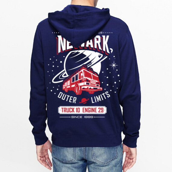 Outer Limits Navy Hoodie Back