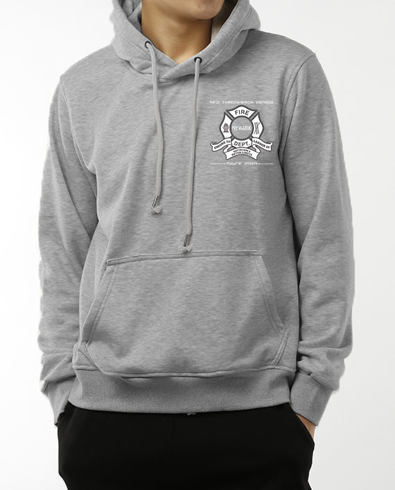 Outer Limits heather gray hoodie front