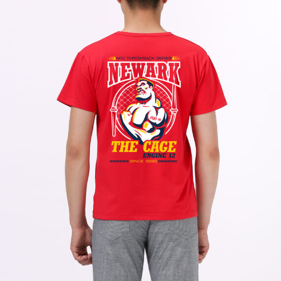 The Cage red tshirt men – back